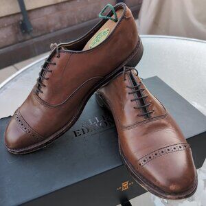 Allen Edmonds 8.5E Cap Toe Oxford Fifth Avenue Chili Brown Dress Shoe Men